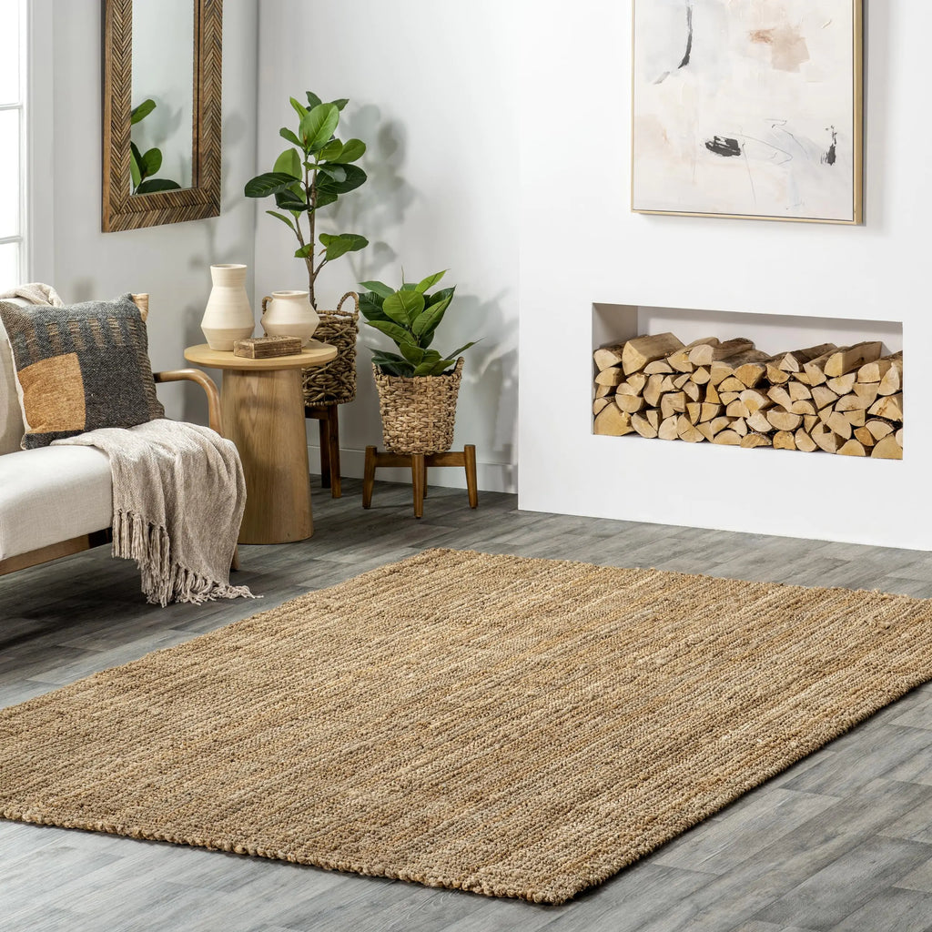 Farmhouse Jute Beige Area Rug