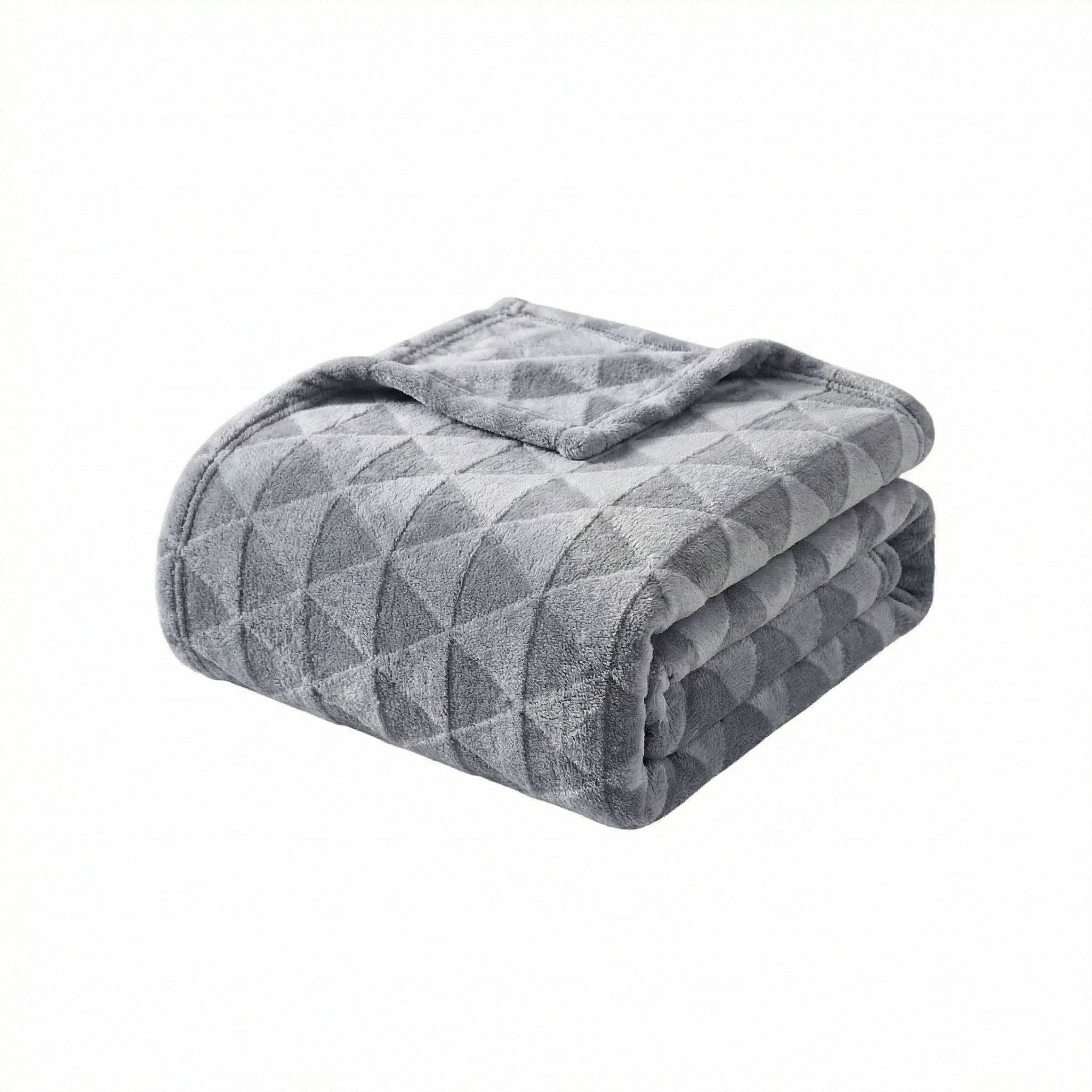 Soft Fleece Light Grey Throw Blanket