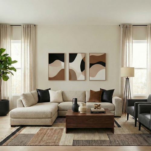 Black Abstract Framed Wall Art Decor