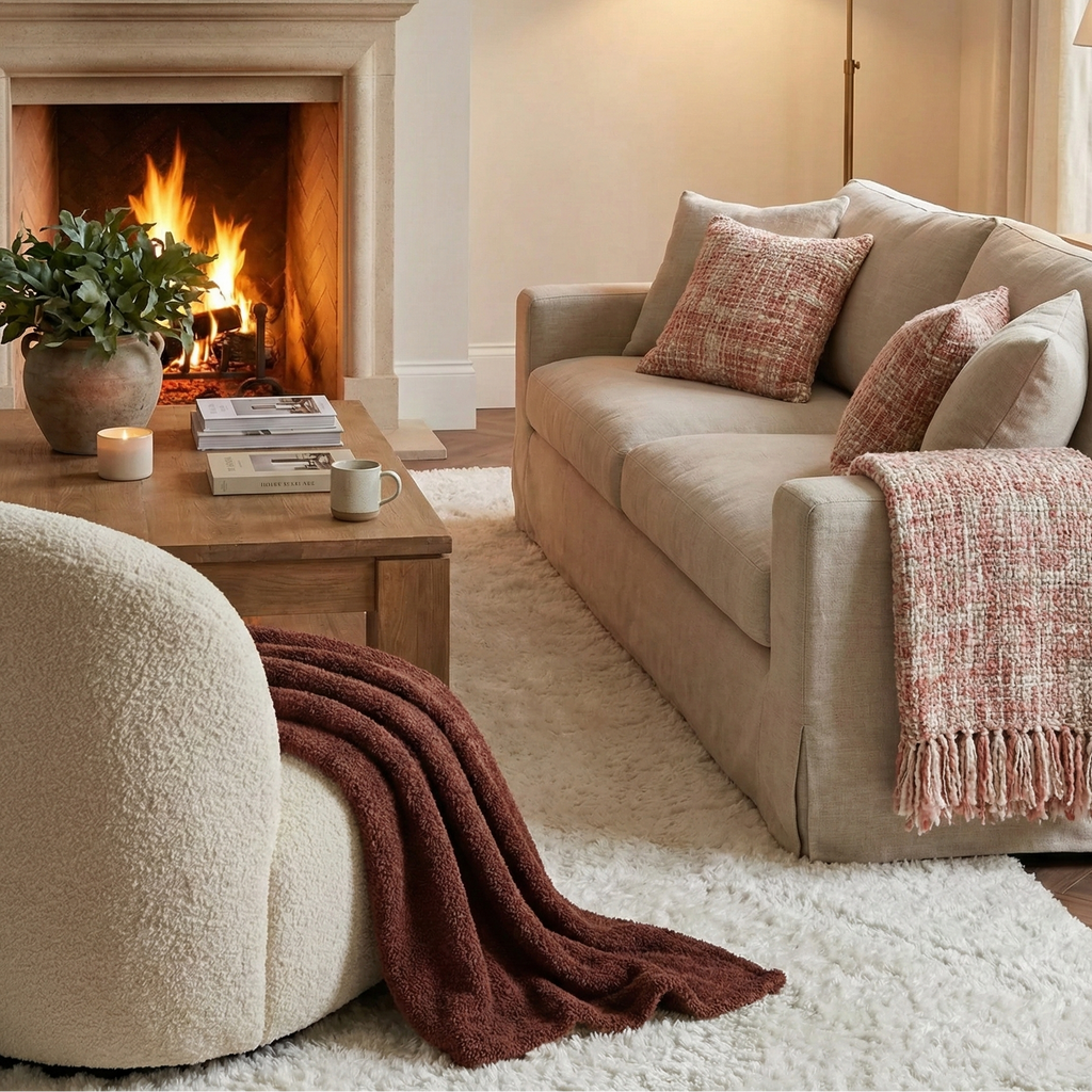 Fuzzy Plush Brown Throw Blanket