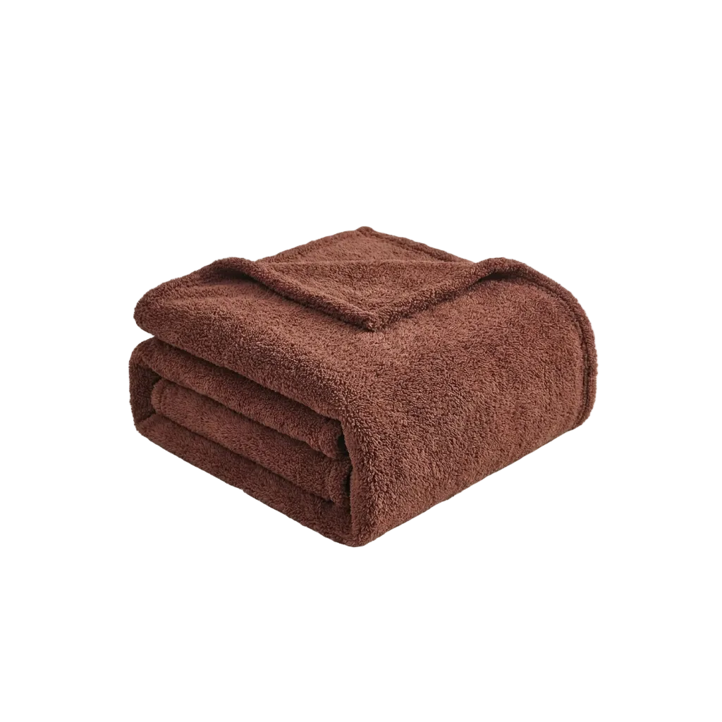 Fuzzy Plush Brown Throw Blanket