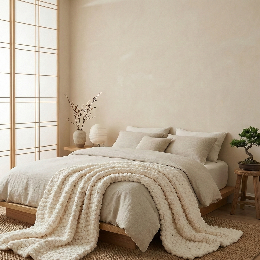 Jacquard Fuzzy Pattern Throw