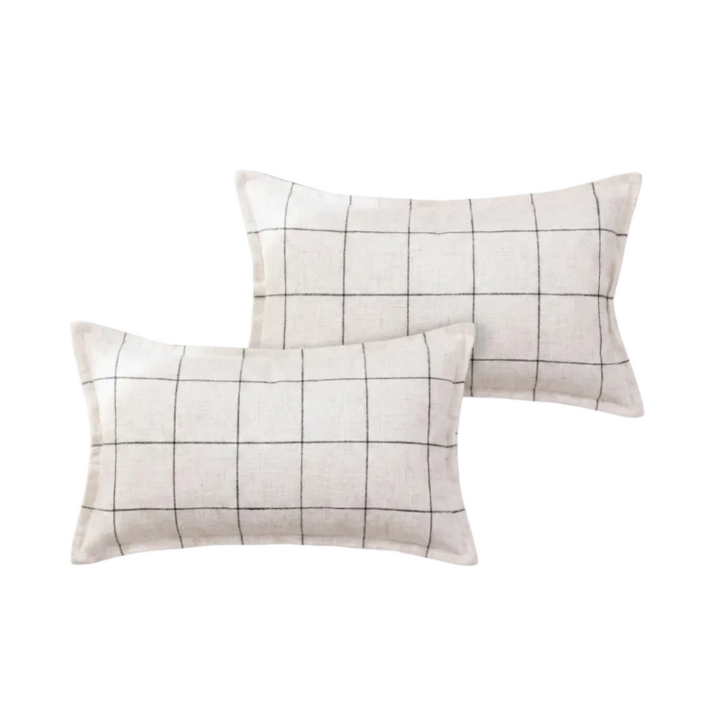 Farmhouse Lumbar Pillow Covers Plaid