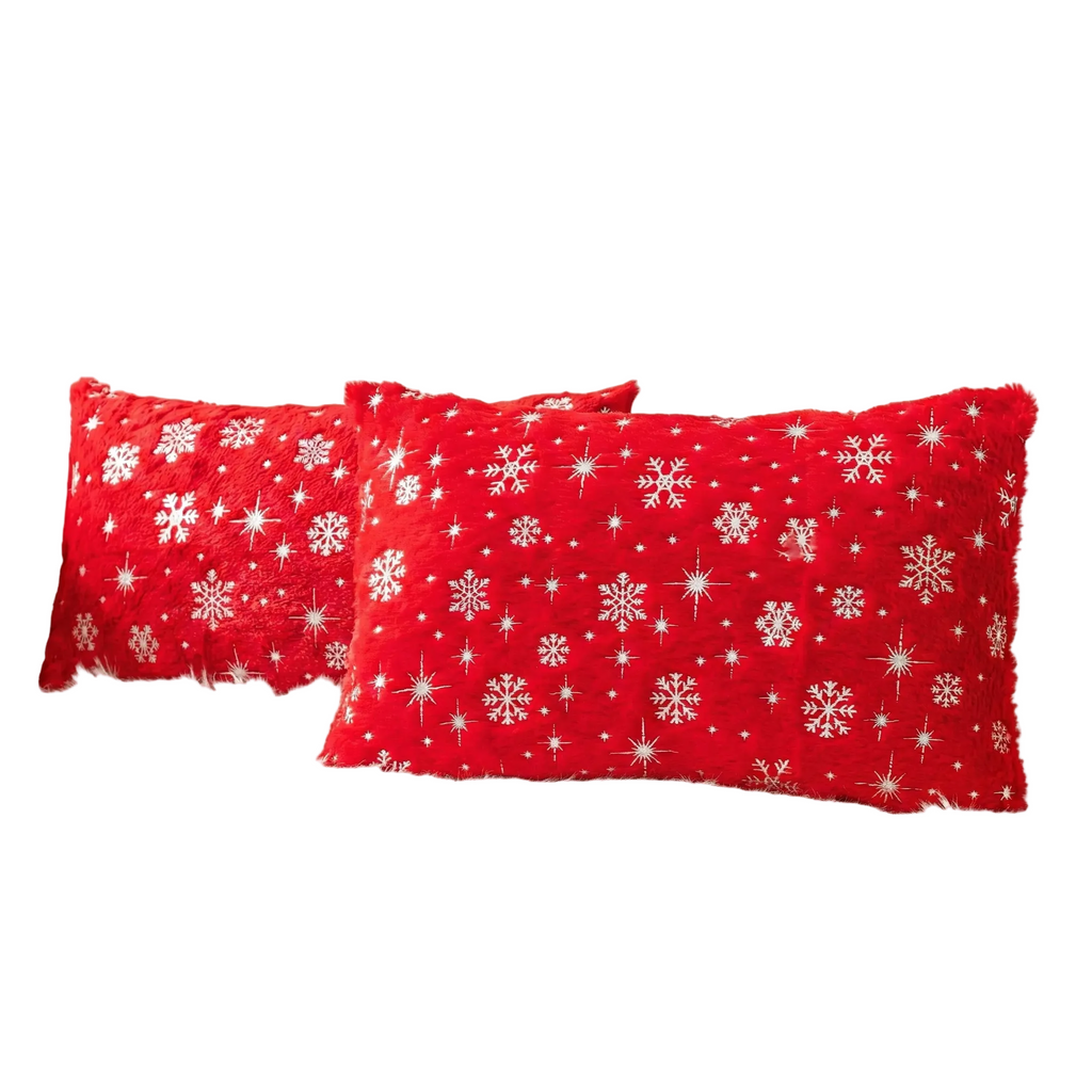 Fuzzy Holiday Decorative Throw Pillows Covers