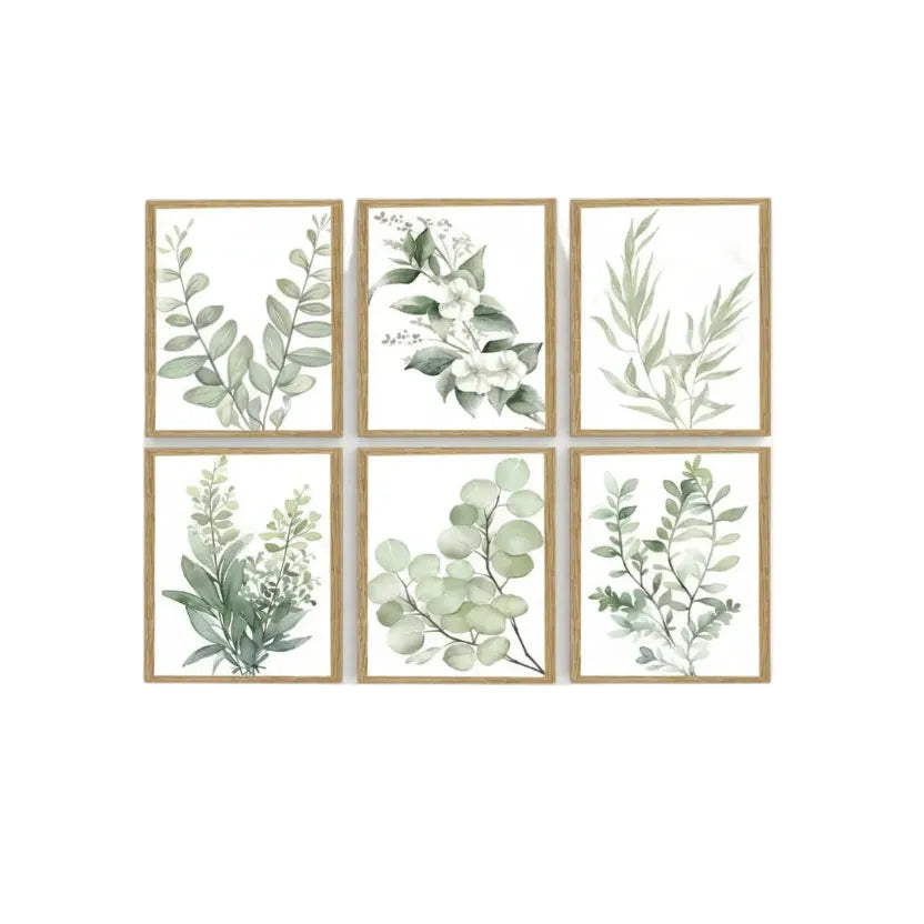 Eucalyptus Sage Green Botanical Framed Wall Art