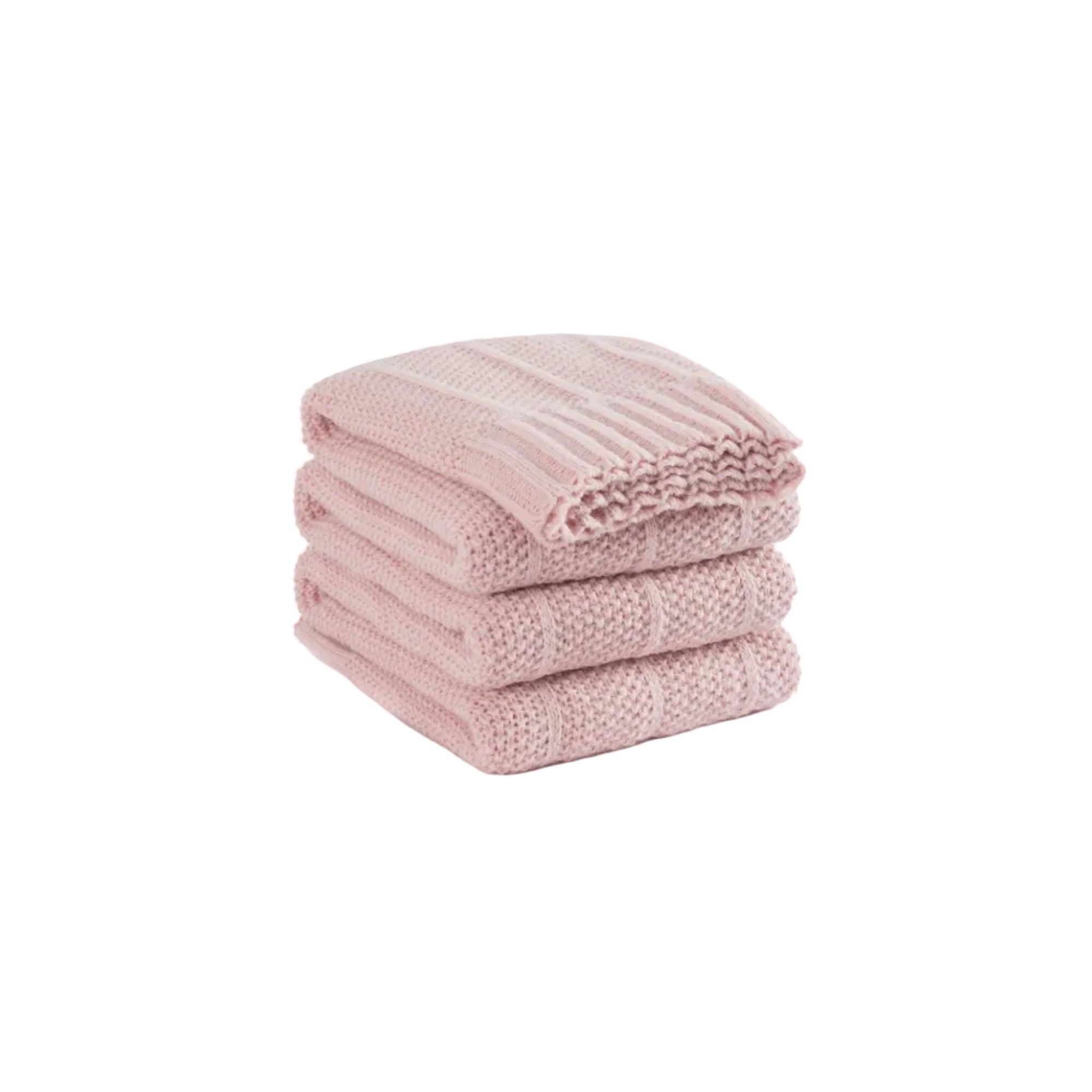 Stripe Knit Powder Pink Throw Blanket