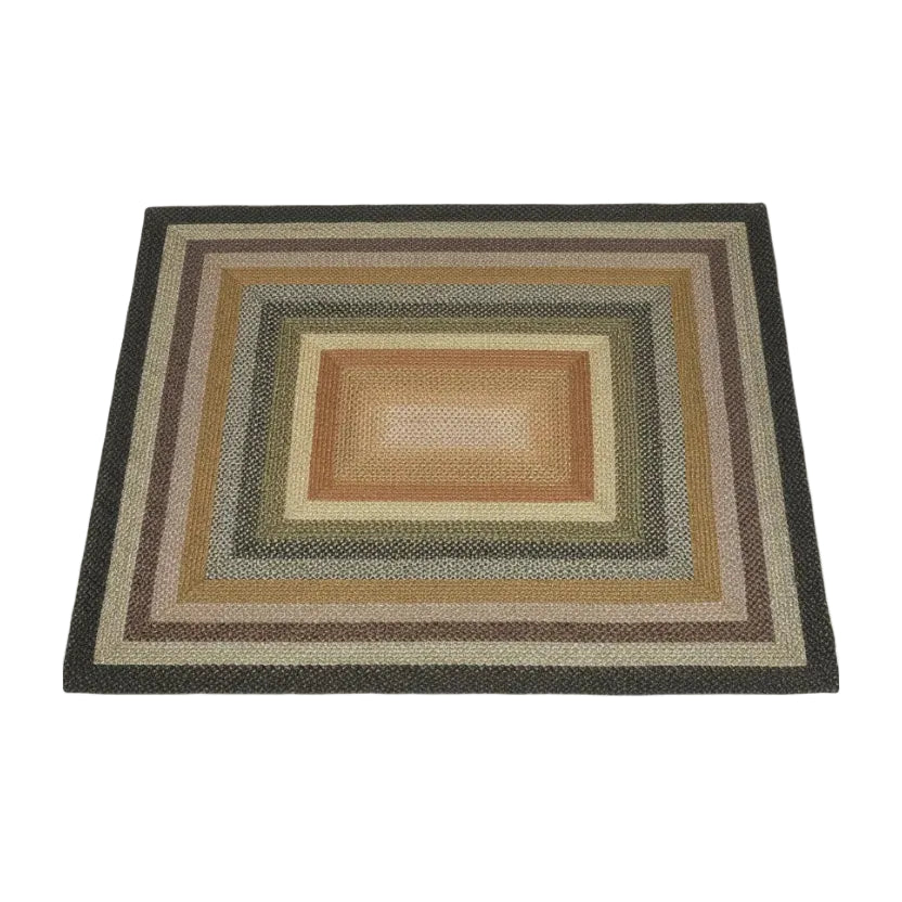 Handmade Braided Multicolored Square Reversible Area Rug